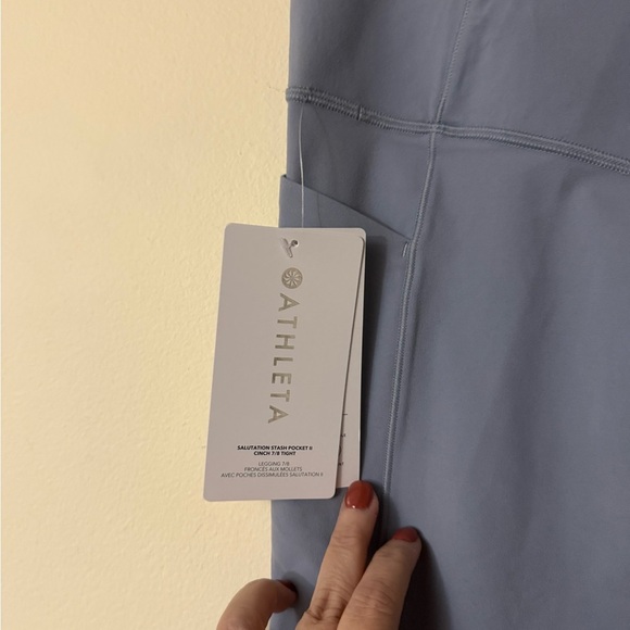 Athleta NWT Leggings Stash Pocket II Cinch 7/8 Tight, Shadow Blue, size 1X - Picture 6 of 10